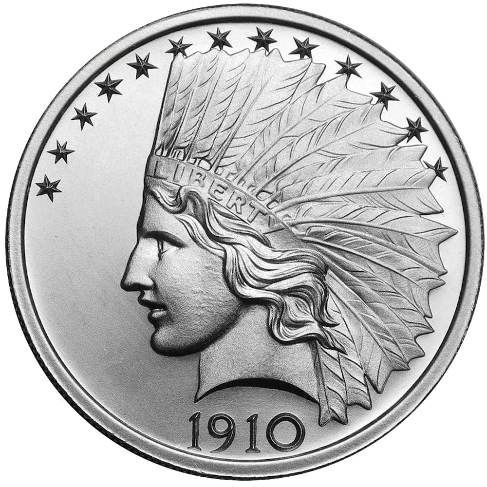 10 Indische US-Dollar 2 Unzen