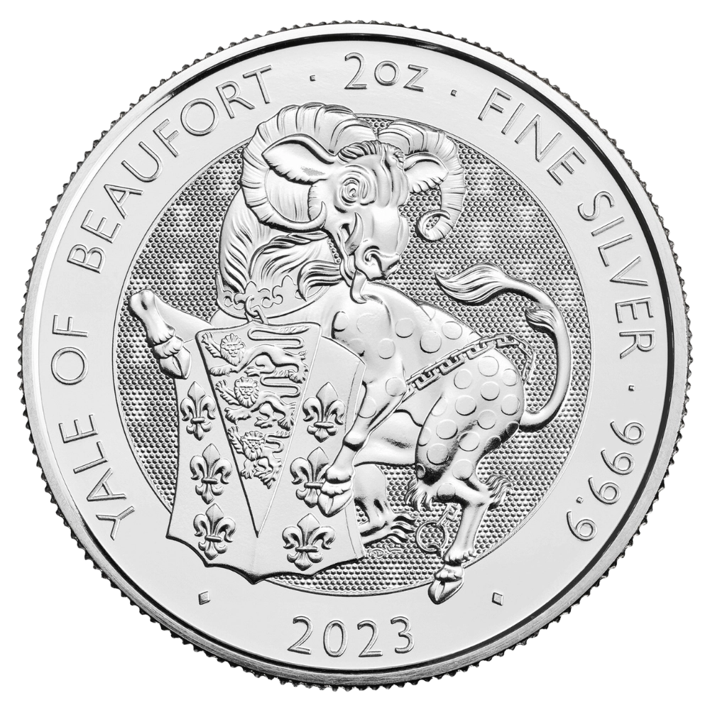 Royal Tudor Beasts : Yale von Beaufort 2 Unzen Silber