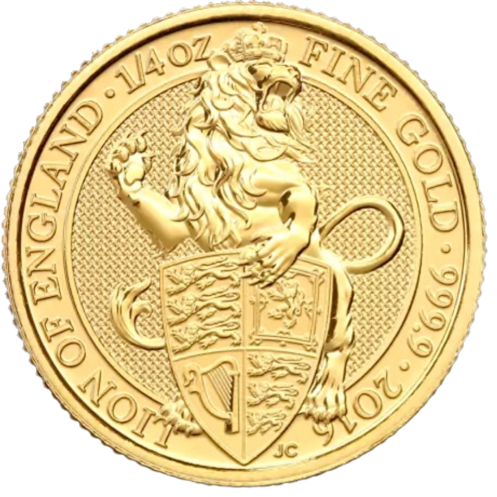 Royal Tudor Beasts: Englischer Löwe 1/4 Unze Gold