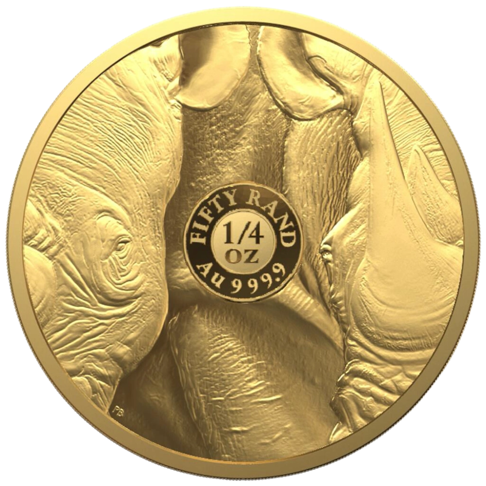 Big 5: Rhino 1/4 Unze Gold