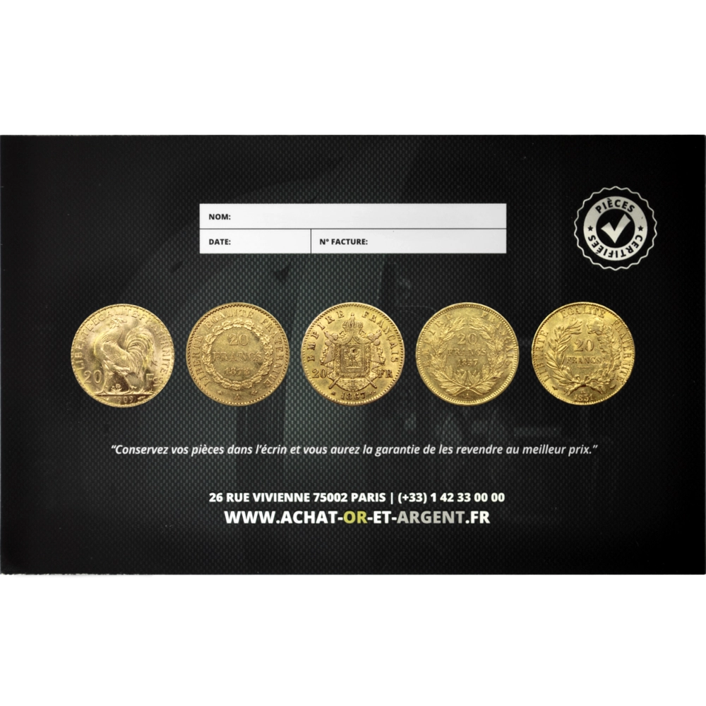 Set 5 Gold 20 Franken (20 Francs Or)