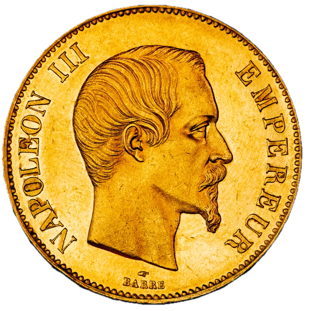 Coin: Second Empire - 100 Francs Napoleon III bare head 1858 Paris