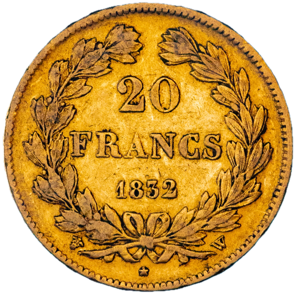 Restored Monarchy- 20 Francs Gold Louis-Philippe 1832 Lille