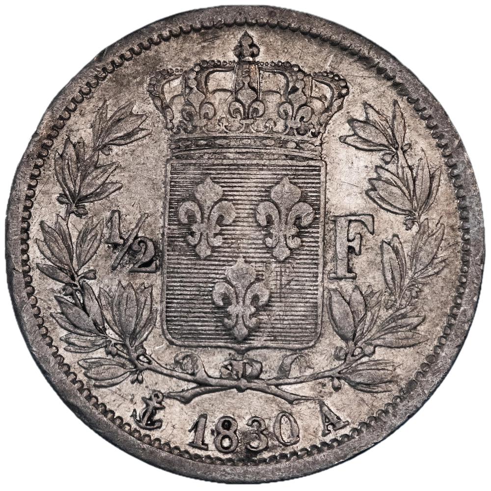 Restauration 1/2 Franc Charles X 1830 Paris