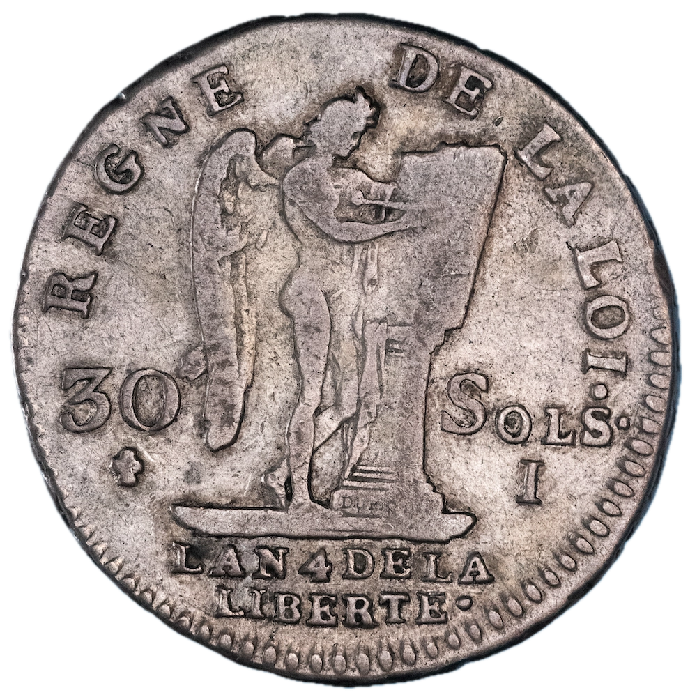 Coin Louis XVI - 30 sols dit au génie, type François 1792 Limoges