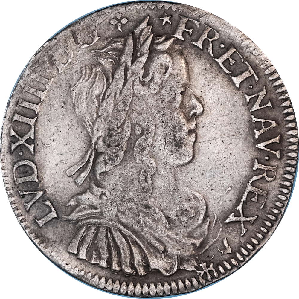 Clone : Münze: Ludwig XIV - Halber Ecu mit langem Docht 1649 Caen