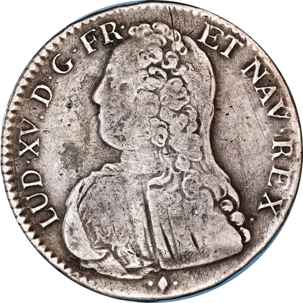 LOUIS XV- Half Écu with olive branches 1730 Bayonne