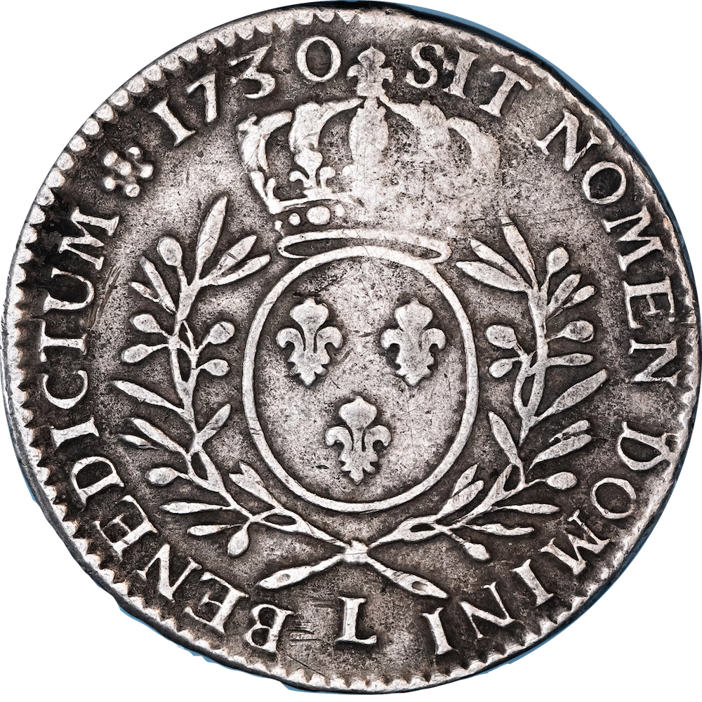 LOUIS XV- Half Écu with olive branches 1730 Bayonne