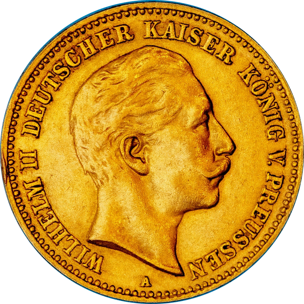 Kingdom of Prussia 10 Reichmark Wilhelm the 2nd 1890 Berlin