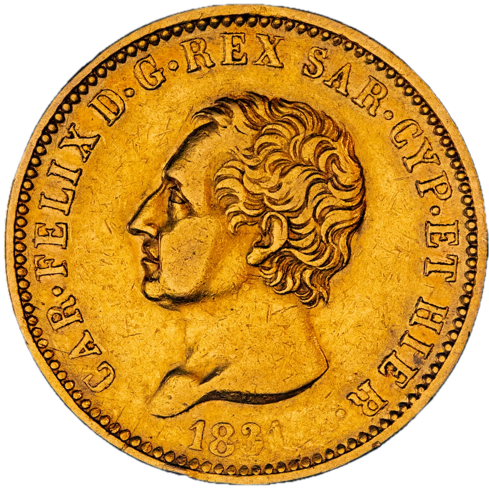 Münze: Italien-Königreich Sardinien-40 Lire Charles Félix 1831 Turin