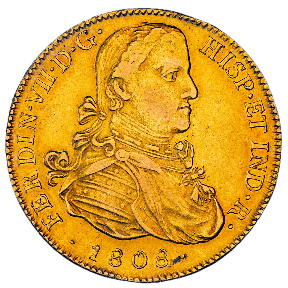 Pièce de monnaie : Mexique - 8 Escudos or - Ferdinand VII d’Espagne 1808 - Mexico
