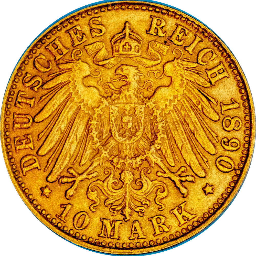 Kingdom of Prussia 10 Reichmark Wilhelm the 2nd 1890 Berlin