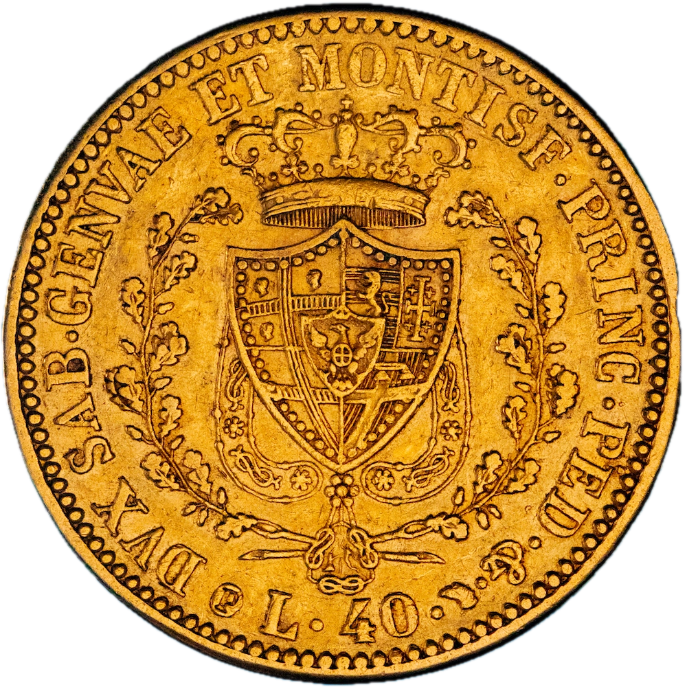 Münze: Italien-Königreich Sardinien-40 Lire Charles Félix 1831 Turin