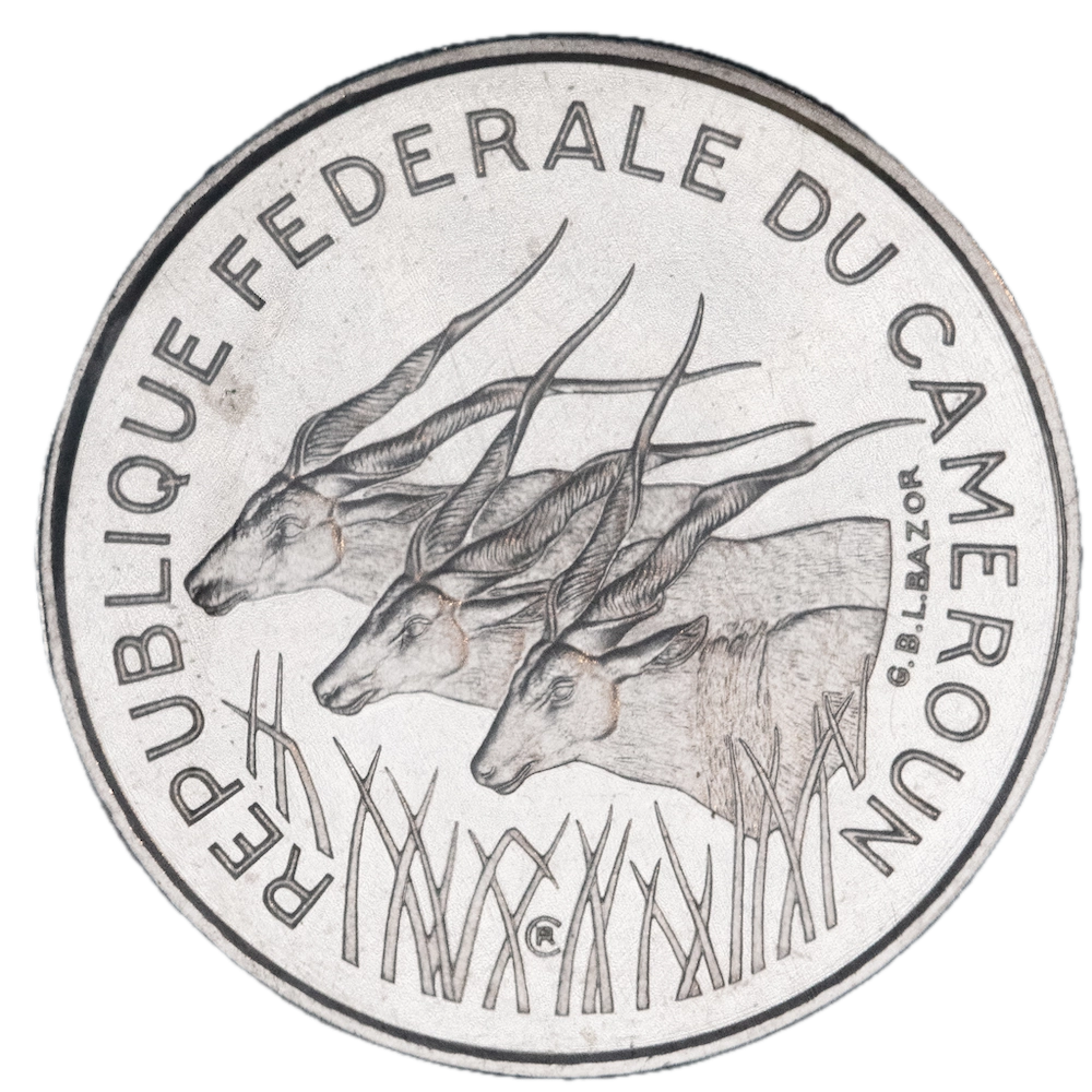 Cameroun Essai 100 francs Antilopes 1971 Paris
