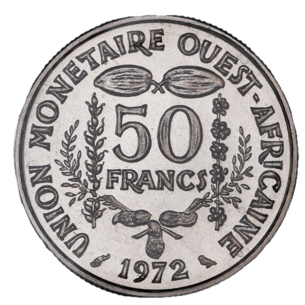 Afrique de l'Ouest - Essai de 50 francs union monétaire 1972 Paris