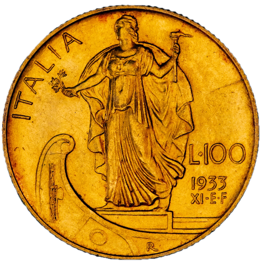 Coin: Italia Victor Emmanuel the Third 100 lire 1933 Roma