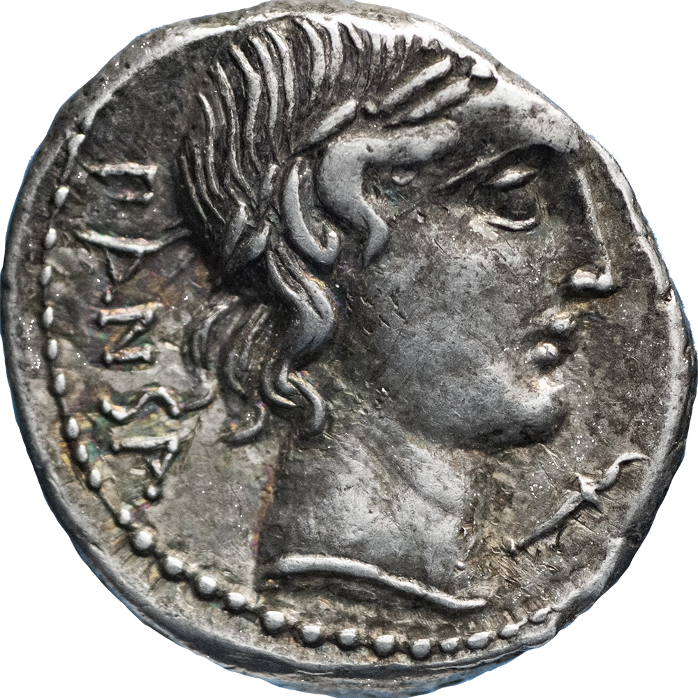 Römische Republik Vibius Pansa Denier c. 90 v. Chr., Rom
