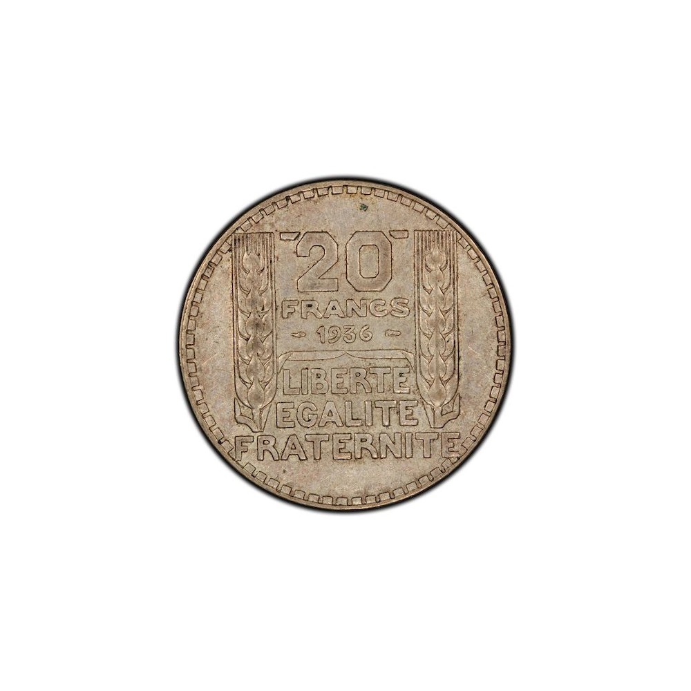 Graded coinage PCGS AU53-20 Francs Turin 1936